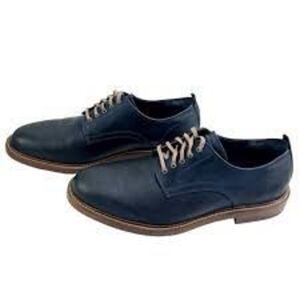Cole Haan Men's Size 10 Lace Up Oxford Loafers Dark Blue Leather Office Career